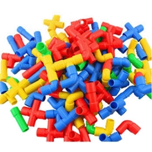 新款水管积木儿童益智玩具拼插组合塑料积木幼儿桌面玩具