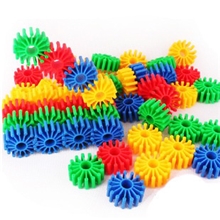 批发塑料积木运转齿轮积木花球塑料积木花轮拼插益智玩具幼儿园