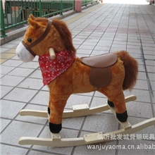 毛绒玩具《马蹄马叫+闪烁红灯+牛仔歌+2节5号电池》儿童摇马木马