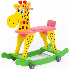 正品网童奇贝多功能儿童卡通木马带轮子木马儿童木制摇摇马
