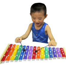 精致专业铝片敲琴铝板琴原木底坐铝片15音敲琴