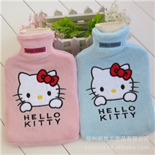 日本SanrioHelloKitty凯蒂猫粉蓝色大号冲水橡胶热水袋|含内胆