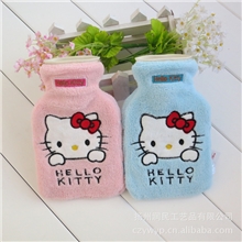日本SanrioHelloKitty凯蒂猫粉l蓝色500毫升冲水热水袋|含内胆