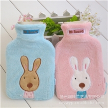 批发供应1000毫升中号砂糖兔冲水热水袋橡胶热水袋3尺寸批发