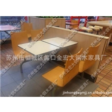 长期销售肯德基钢木快餐桌可旋转餐桌椅连锁店餐厅桌特价