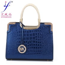 艾风尚品牌鳄鱼纹女包2013潮新款秋冬时尚包包女士手提包定型包