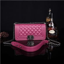 小香风包包小羊皮真皮女款斜跨包菱格包全羊皮链条包