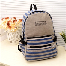 批发帆布条纹女包中学生书包男女士帆布旅行背包韩版休闲包包
