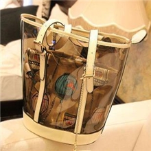 2013新款女包果冻包糖果色透明包包水晶包水桶包沙滩包单肩包8135