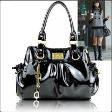 1118厂家直销2012韩版时尚OL褶皱漆皮女士包包DG手提包单肩包女包