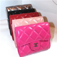 100%羊皮！大牌小香风经典气质款真皮短款菱格三折女士钱包