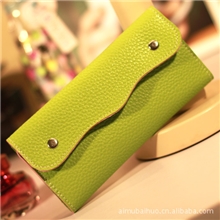 厂家直销韩版女士按扣长款零钱包女款钱包卡包多色-822