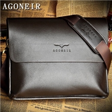 阿古尼新款真皮男包男士单肩包男包牛皮包休闲包斜挎包商务休闲包