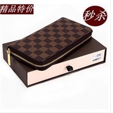 批发钱包批发时尚商务休闲男女皮夹单拉链男士真皮手包