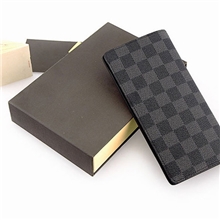 2013新款钱夹真皮钱包男士长款时尚皮夹黑格子票夹卡包N62665