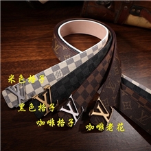 一条起批发真皮男士皮带格子腰带字母扣皮带腰带支持淘宝代发