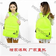 混批超炫荧光色荧光绿双肩包书包学生包男女包大中学生包批发