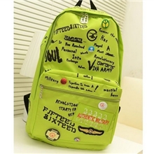 混批时尚勋章字母印花荧光双肩背包女包潮学生双肩包书包旅行批发