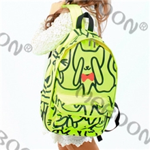 混批超正荧光绿耀眼学院风蝴蝶结领结猫咪厚实双肩包女包书包批发