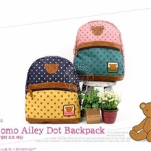 批发圆点点熊头幼儿卡通书包儿童双肩书包韩版小熊绣标儿童书包