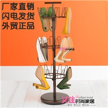 厂家批发三层旋转鞋架简易多功能鞋架金属宜家收纳白色创意鞋柜