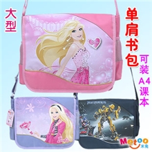工厂批发芭比公主变形金刚卡通斜挎包小学生书包单肩书包可订做