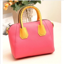 乐道厂家批发自产精品女包街头撞色拼接糖果手提斜挎笑脸包包