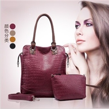 专业生产新款OL通勤手提单肩包Q03鳄鱼纹欧美女包欧美单肩包