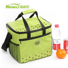 厂家批发保温包方形大号绿色波点便当包饭盒保温袋冰包礼品