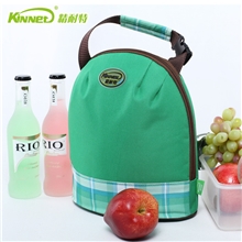 厂家批发绿色格子便携保冷保温袋冰包饭盒包野餐包奶包