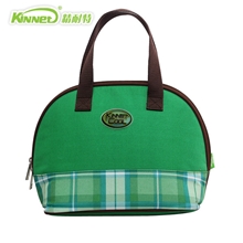 精耐特绿色格子手提保温包冰包午餐包保温袋便当包专利爆款