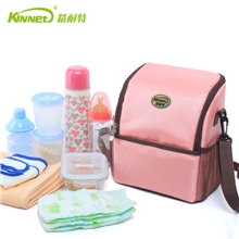 精耐特新品绿色多功能保温包保温袋妈咪包加厚牛津布背奶包