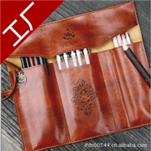 暮光之城皮质三折绑带笔袋批发加logo可订制热销万件opp袋装