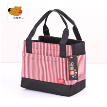 乌暗熊2013新款方形条纹抽绳饭盒包便当包小拎包饭盒袋午餐包