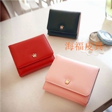 批发2012新款钱包韩版金属皇冠女士钱夹卡包三折短款皮夹LHZ005