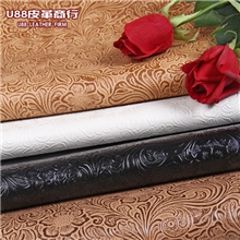 义乌U88皮革厂家批量供应PVC花纹装饰皮革凤尾纹人造革