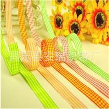 【织带厂】供应七色格子彩带-16mm50码/卷安瑞织带质量保证