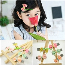 E137韩版儿童发夹蝴蝶结发夹鸭夹发卡韩版饰品批发