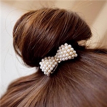 珍珠发圈蝴蝶结发绳韩版头饰发饰韩国进口饰品批发混批