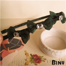 高端定制墨绿精灵森林系列水钻头箍发箍批发韩版蝴蝶结发饰头花