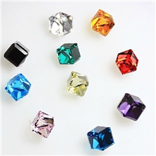 厂家直销韩版耳钉E541精致小巧闪耀水立方方块水晶耳钉多色可选