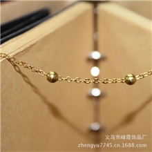 DIY饰品配件0.1MM裸链3MM夹珠铜链多色时尚镀金欧美义乌厂家批发