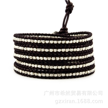 CHAN露露缠绕手链2013新款时尚纯手工编织五圈合金粒手链批发