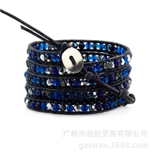 CHAN露露缠绕手链2013秋冬款纯手工编织五圈天然水晶手链批发