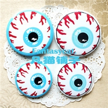 日本原宿系candystripperzipper血丝眼球萌系胸针徽章