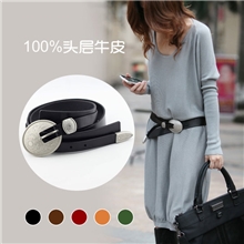 批发头层牛皮女宽腰带贝壳头真皮女皮带衣服长裙装饰腰封A013