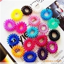 全网最低PJ003多彩糖果电话线皮筋发圈发绳不伤发小饰品批发