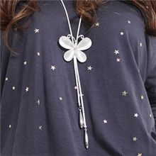 80118白绳蝴蝶造型淑女项链毛衣链