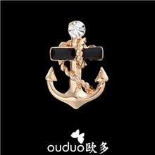 供应OUDUO欧多独家个性船锚大胸针海军风时尚胸花混批