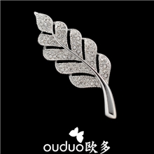供应OUDUO欧多简约时尚满钻叶子胸针胸花服装配饰混批